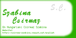 szabina csirmaz business card